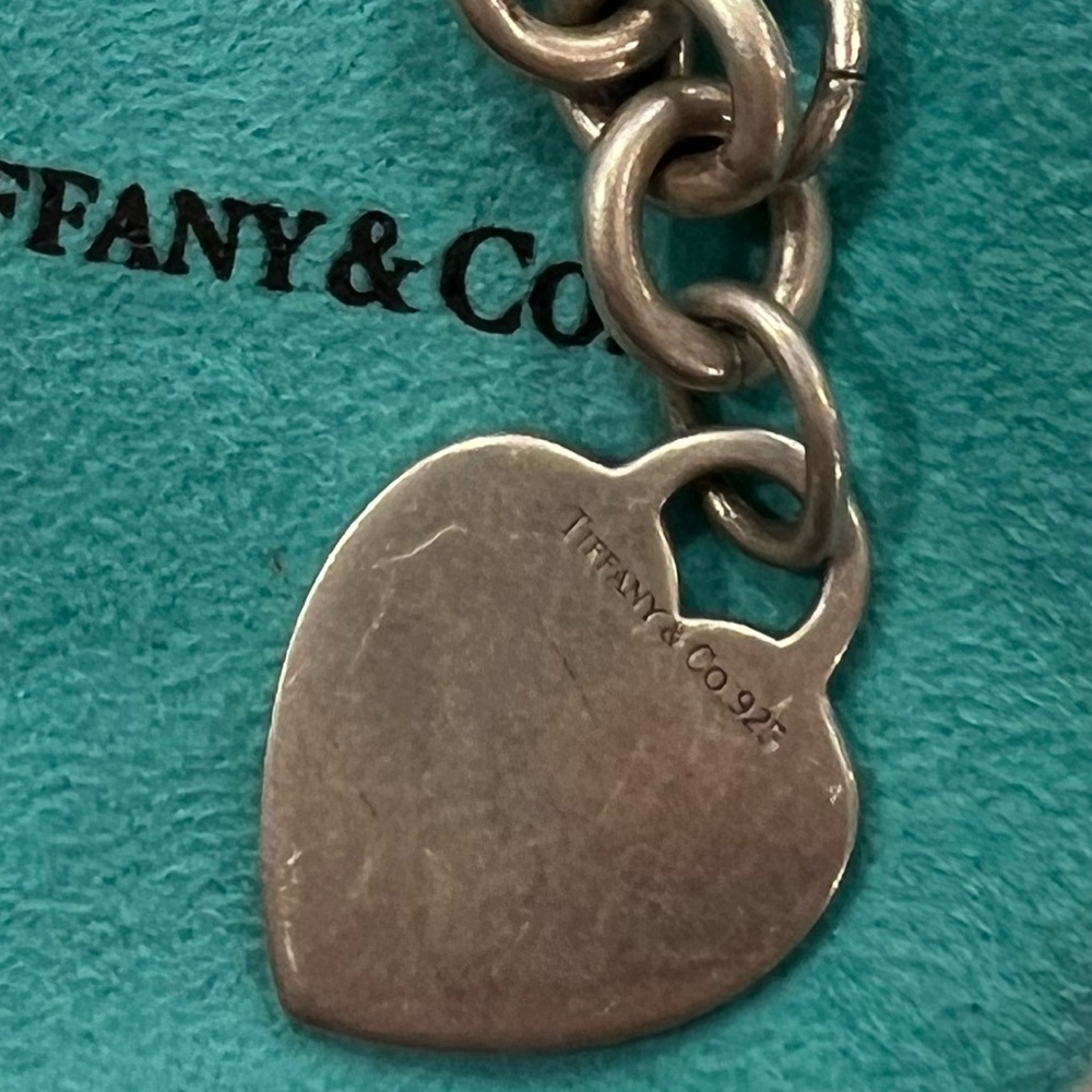 Authentic Tiffany & Co. Heart Tag Bracelet Engraved Sarah Sterling Silver 925 - Picture 4 of 7